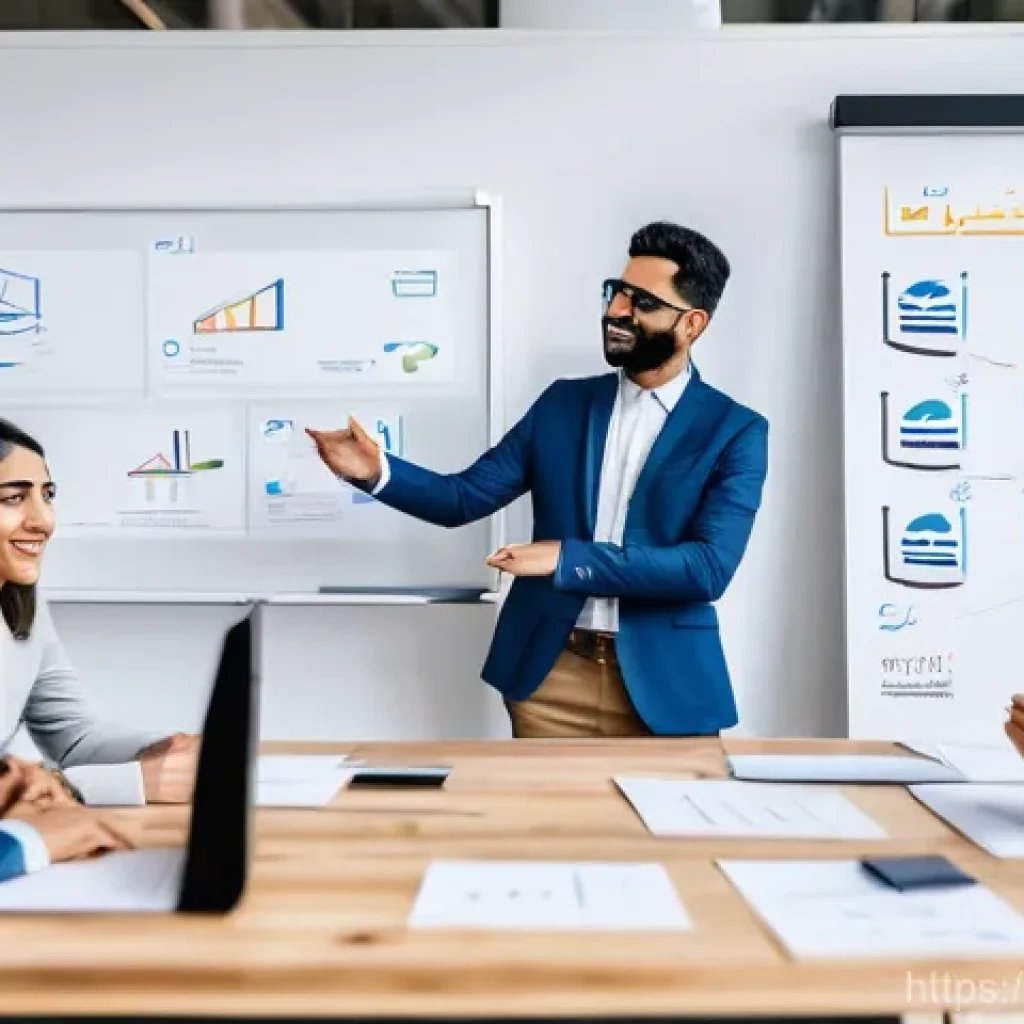 광고홍보사와 크리에이티브 광고 제안서 작성 - **Prompt:** A diverse team of professional marketers, comprising men and women of various Arab and i...