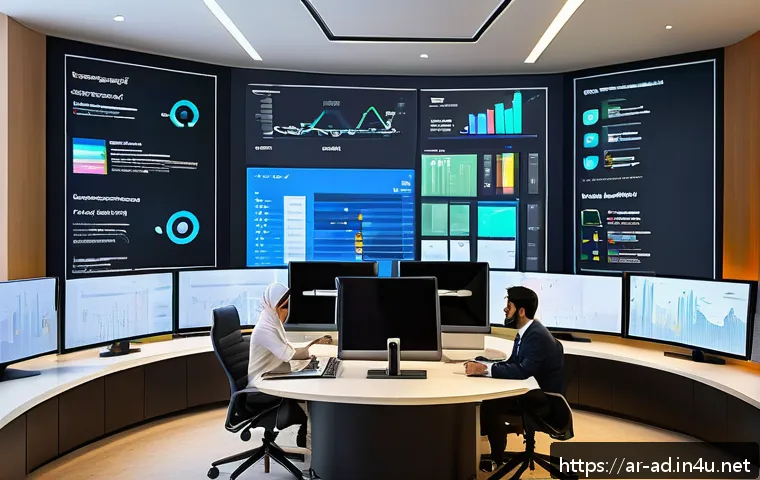광고홍보사와 소비자 친화적 광고 캠페인 - A modern Middle Eastern digital marketing office scene, showing a diverse team of professionals acti...